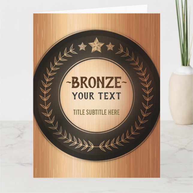CUSTOM PRINT DIY MEDAL Bronze ADD YOUR LOGO edit Thank You Card (Front)