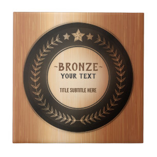 CUSTOM PRINT DIY MEDAL Bronze Champion EDITABLE Ceramic Tile