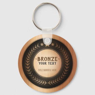 CUSTOM PRINT DIY MEDAL Bronze Champion EDITABLE Keychain