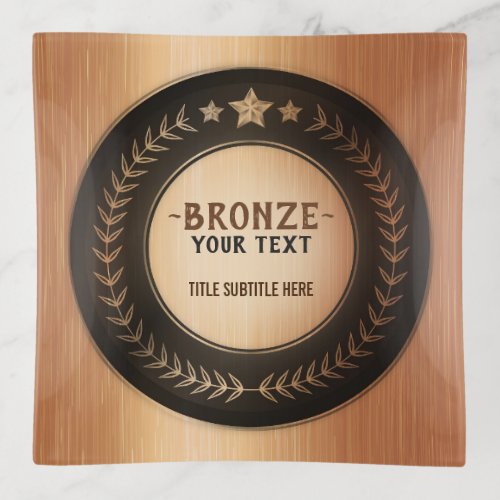 CUSTOM PRINT DIY MEDAL Bronze Champion EDITABLE Trinket Tray
