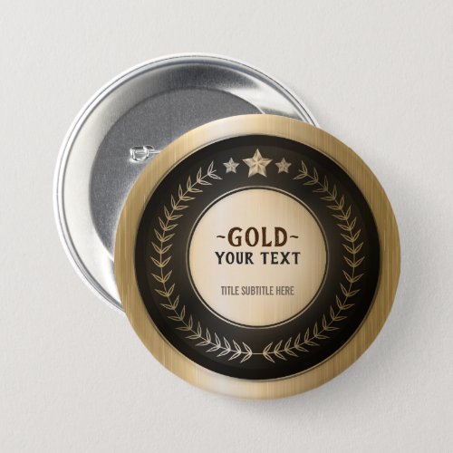 CUSTOM PRINT DIY MEDAL Gold 1 Champion EDITABLE Button