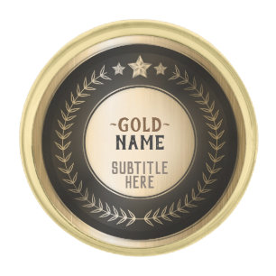 CUSTOM PRINT DIY MEDAL Gold #1 Champion EDITABLE Finish Lapel Pin