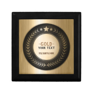 CUSTOM PRINT DIY MEDAL Gold #1 Champion EDITABLE Gift Box