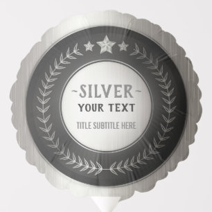 CUSTOM PRINT DIY MEDAL Silver ADD YOUR LOGO edit Balloon