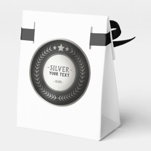 CUSTOM PRINT DIY MEDAL Silver ADD YOUR LOGO edit Favor Boxes