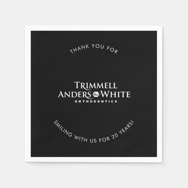 CUSTOM PRINT ORDER  for Kelsey - 20th black Napkins (Front)