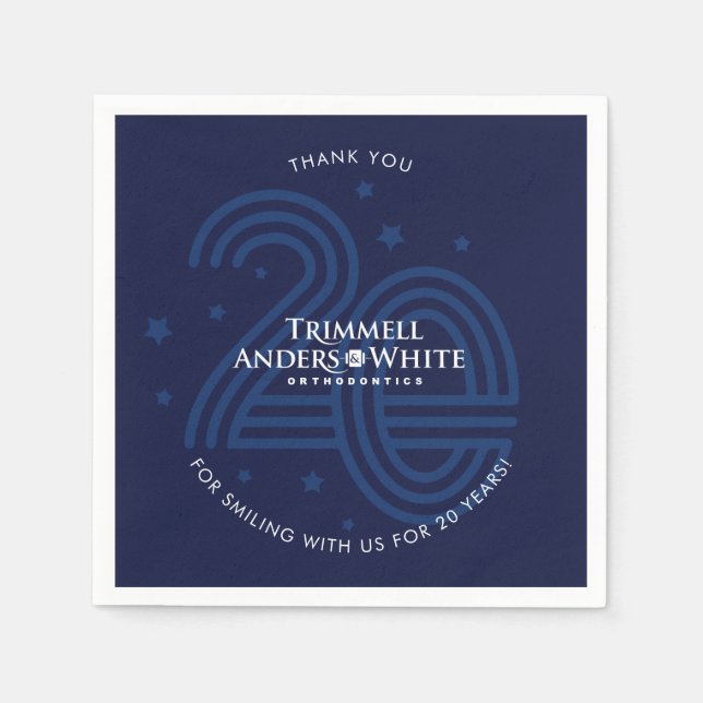 CUSTOM PRINT ORDER  for Kelsey - 20th insert Napkins (Front)