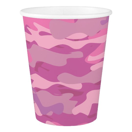 Custom Print Pink Army Camo Camouflage Paper Cups Zazzle Com