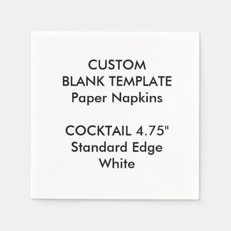 Custom Print Small White Cocktail Paper Napkins