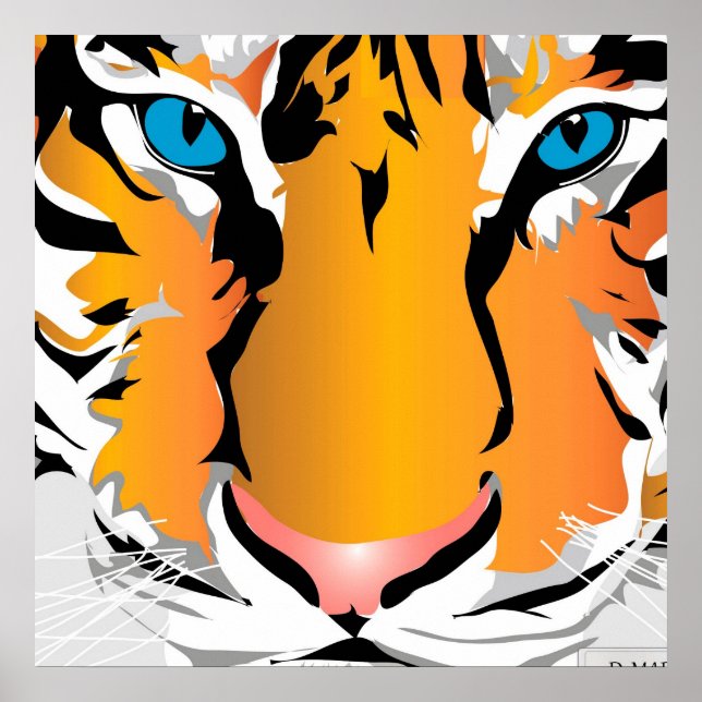 CUSTOM PRINT- TIGER-ORANGE POSTER (Front)