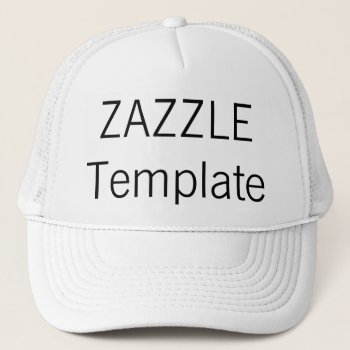 Custom Print Trucker Hat Blank Template by ZazzleBlankTemplates at Zazzle