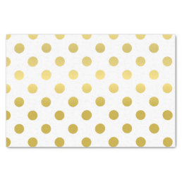Custom Print White And Gold Polka Dot Tissue Paper
