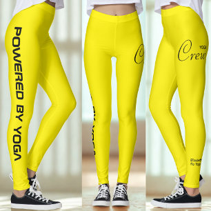 Custom Print Yoga Crew Bright Yellow Leggings
