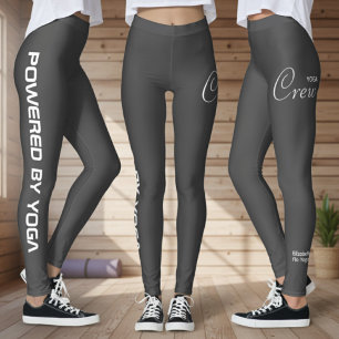Custom Print Yoga Crew Dark Grey Leggings