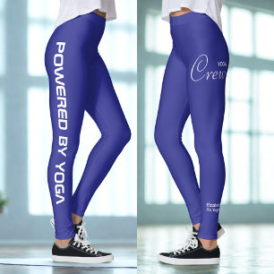 Custom Print Yoga Crew Deep Blue Leggings