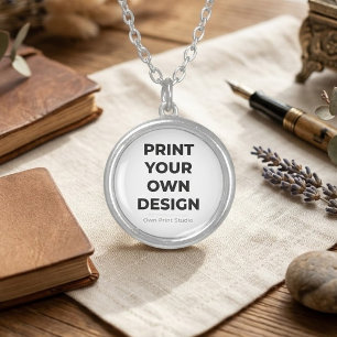 Custom Print Your Own Printing My Own To Order Silver Plated Necklace