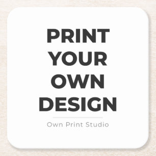 Custom Print Your Own   Printing My Own To Order Square Paper Coaster