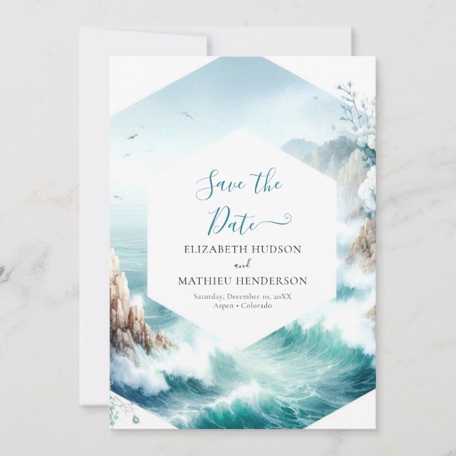 Custom Printable Nautical Wedding  Save The Date (Front)