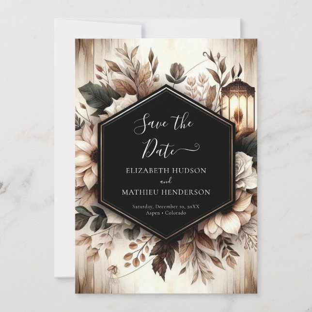 Custom Printable Rustic Wedding Save The Date (Front)