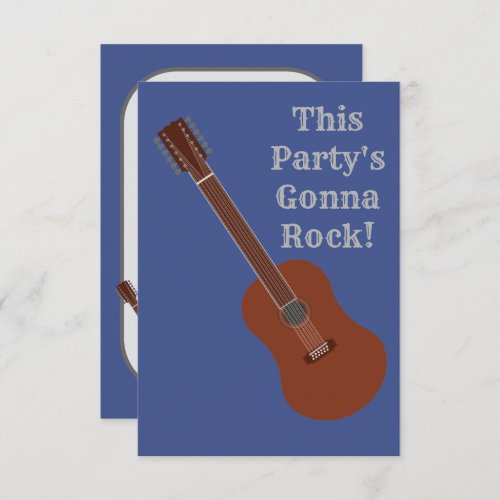 Custom Printed 12_String Guitar Party Invitations