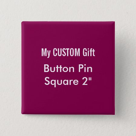 Custom Printed 2" Square Button Badge Pin Plum