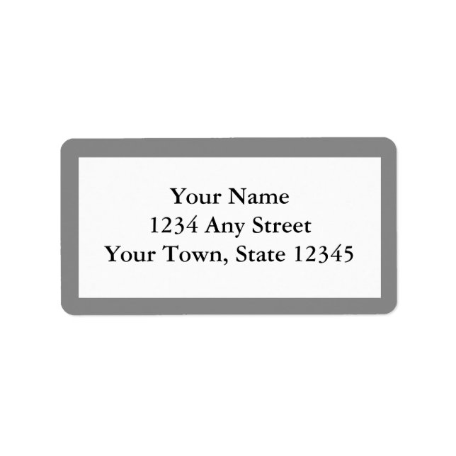 Custom Printed Address Labels - Medium Gray (Front)