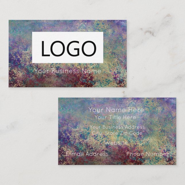 Custom Printed Business Cards - Peacock Colors (Front/Back)