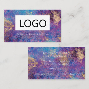 Custom Printed Business Cards - Peacock Colors