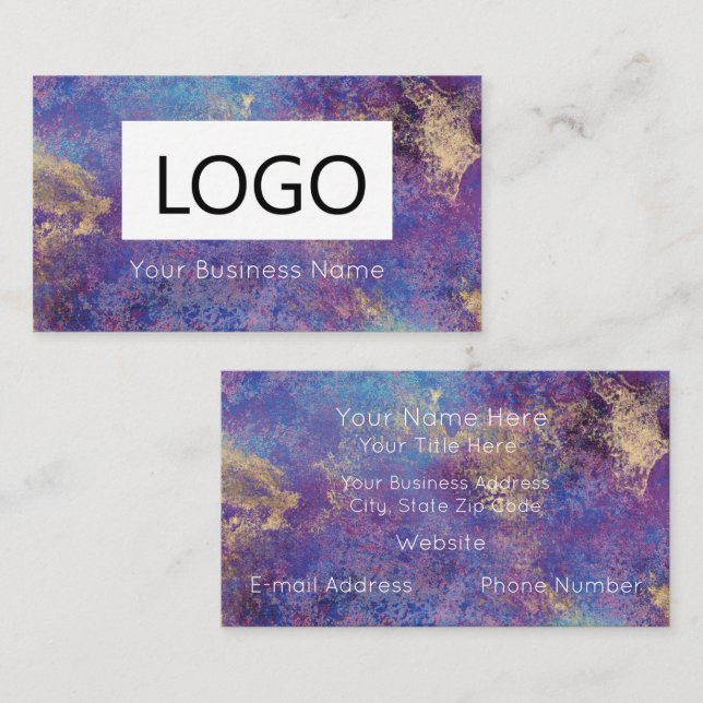 Custom Printed Business Cards - Peacock Colors (Front/Back)