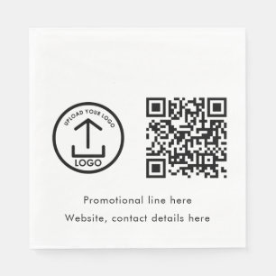 Custom Printed Business Logo QR Code Promotional Napkins