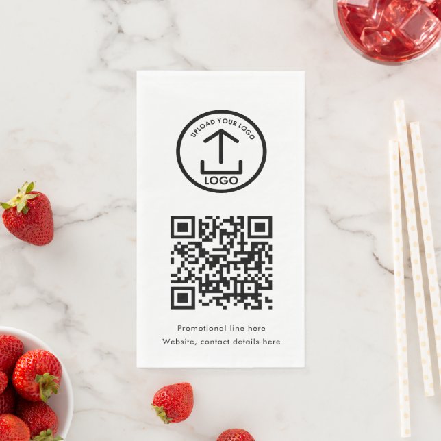 Custom Printed Business Logo QR Code Promotional Paper Guest Towels (Insitu)