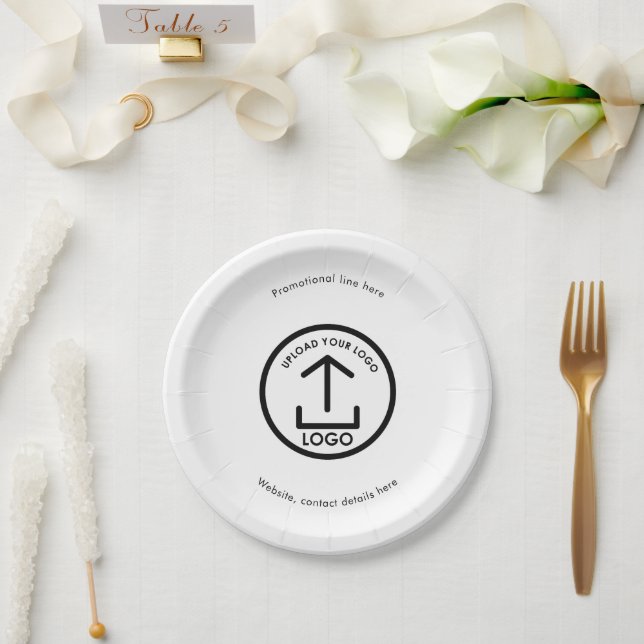 Custom Printed Business Logo & Text Promotional Paper Plates (Wedding)