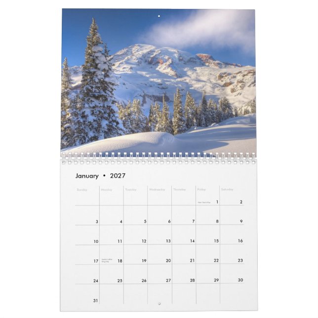 Custom Printed Calendar "Mountains of Washington" (Jan 2027)
