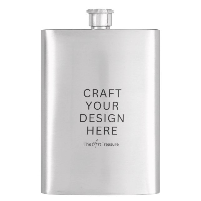 Custom Printed Classic Flask Upload Your Design (Front)