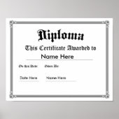 Custom Printed Diploma Poster | Zazzle