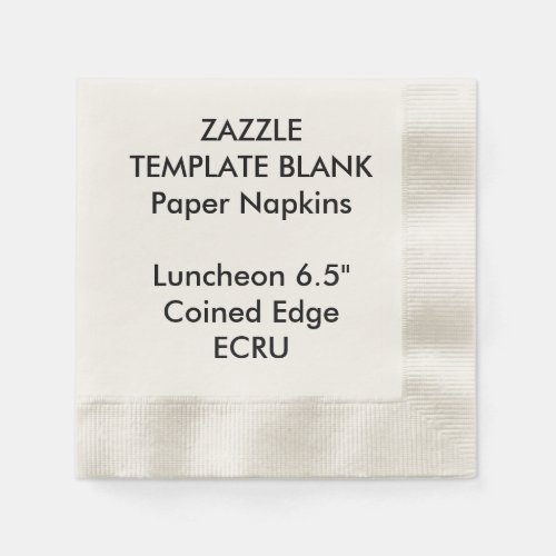 Custom Printed ECRU Coined Luncheon Paper Napkins