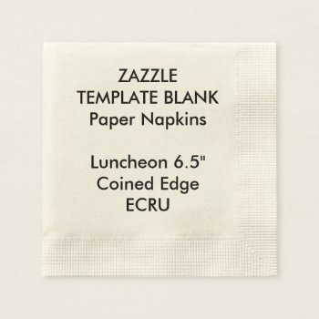 Custom Printed Ecru Coined Luncheon Paper Napkins by ZazzleTemplateBlanks at Zazzle