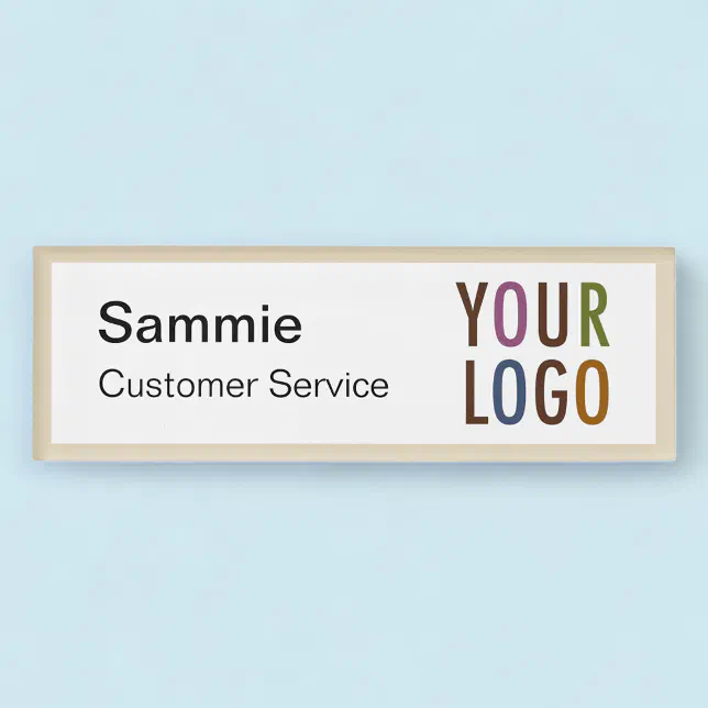 Custom Click Name Custom Printed Magnetic Name Tag Badge with Logo | Zazzle