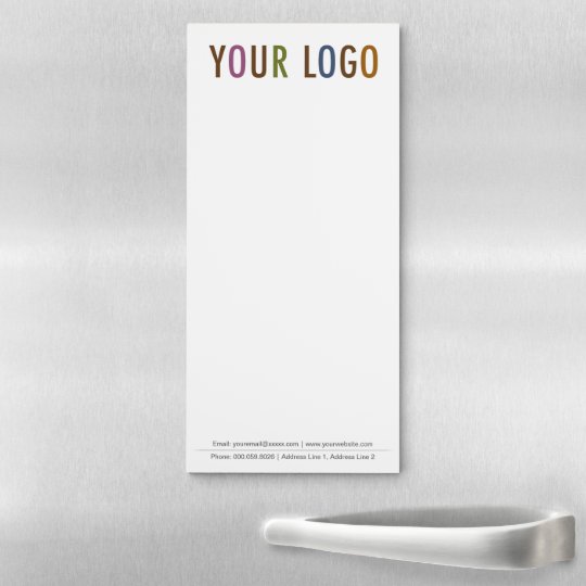 Custom Printed Magnetic Notepad With Company Logo Zazzle Com