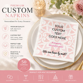 Custom Printed Napkins Personalized Party