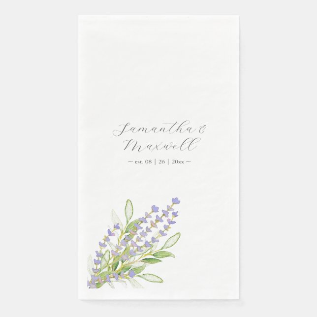 Custom Printed Napkins Watercolor Lavender (Front)