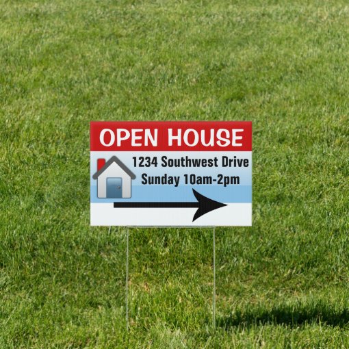 Custom Printed Open House Yard Sign | Zazzle