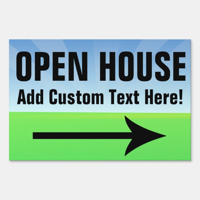 Custom Printed Open House Yard Sign (Front)