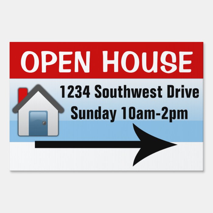 Custom Printed Open House Yard Sign