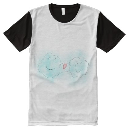 CUSTOM PRINTED PANEL T-SHIRT - CLOUD LOVE