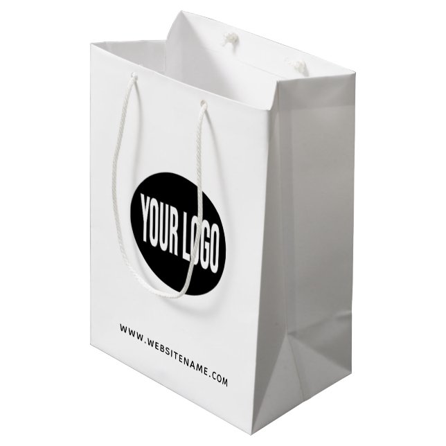 Custom Printed Shopping Bag  Logo/Text (Front Angled)