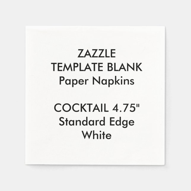 Custom Printed Small WHITE Cocktail Paper Napkins (Front)