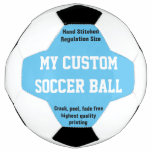 Custom Printed Soccer Ball Football Futbol Blue at Zazzle