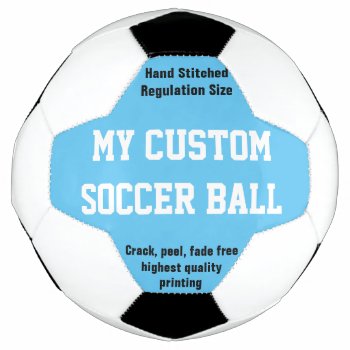 Custom Printed Soccer Ball Football Futbol Blue by MyCustomZazzle at Zazzle