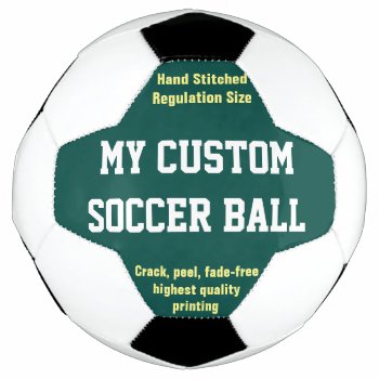 Custom Printed Soccer Ball Football Futbol Green by MyCustomGift at Zazzle